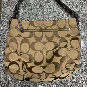 Coach Purse - light brown with dark brown